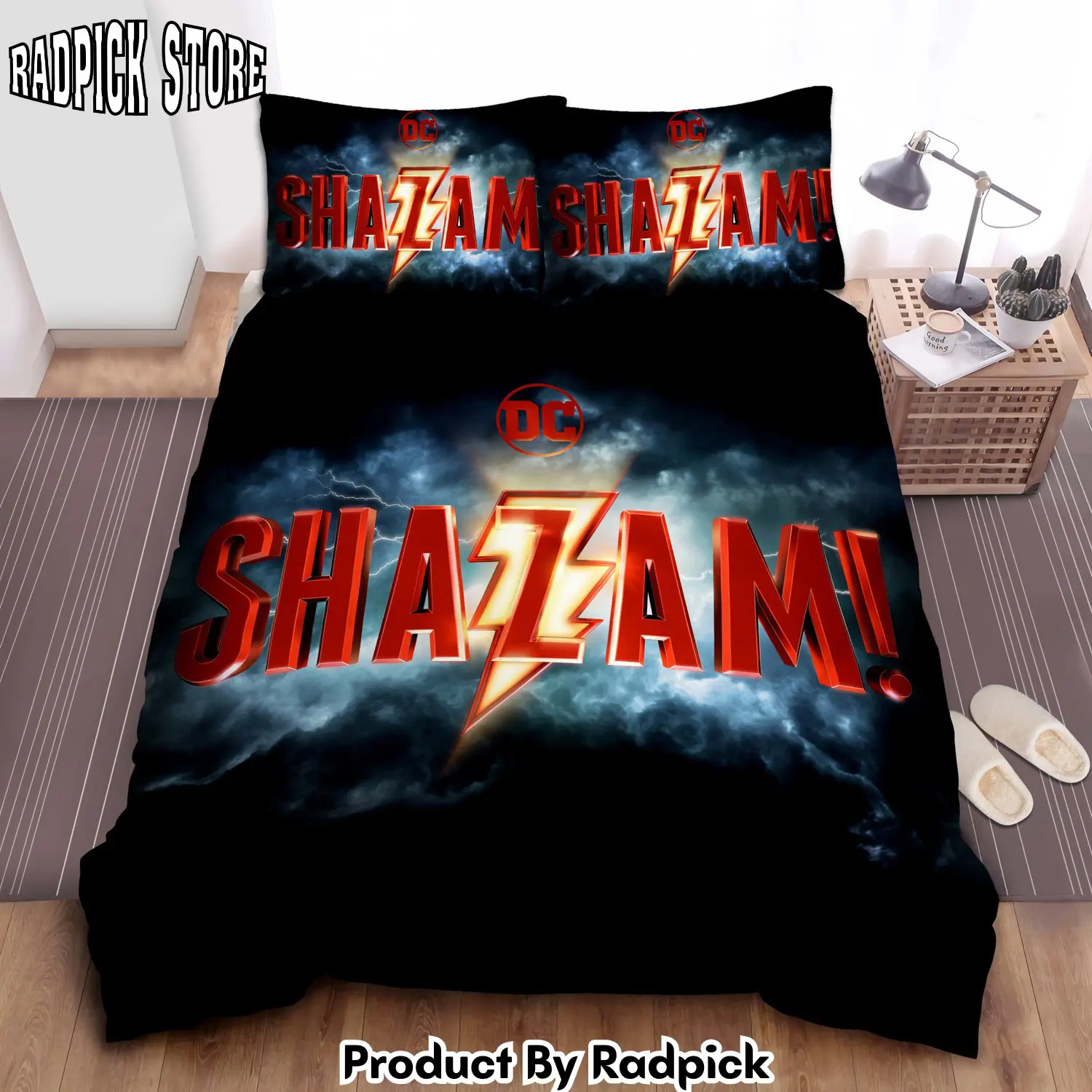 Radpick shazam logo duvet cover bedroom sets comfortable bedding sets rp3272340